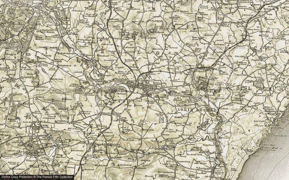 Old Map of Ellon, 1909-1910 in 1909-1910