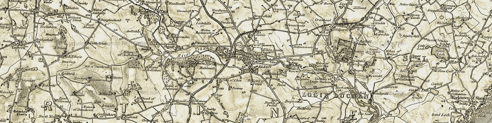 Old map of Ellon in 1909-1910