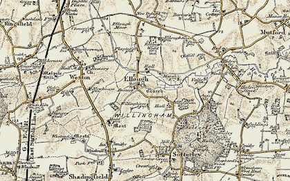 Old map of Willingham Hall in 1901-1902