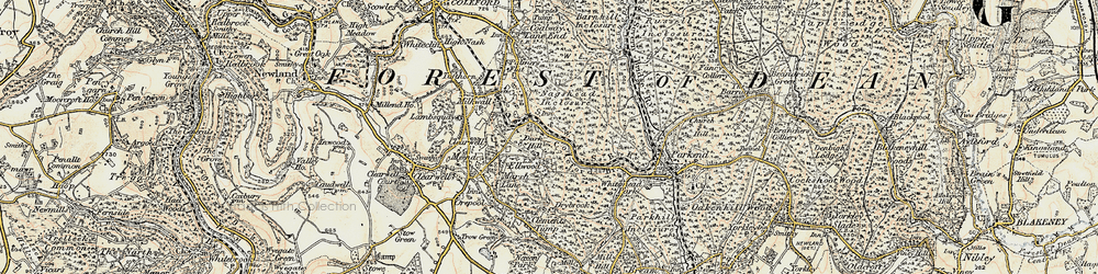Old map of Ellwood in 1899-1900