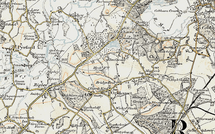 Old map of Elm Corner in 1897-1909