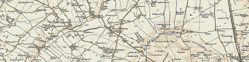 Old map of Elm Cross in 1897-1899