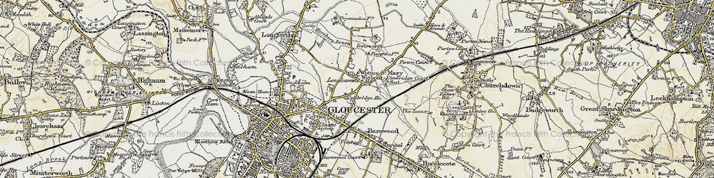 Old map of Elmbridge in 1898-1900
