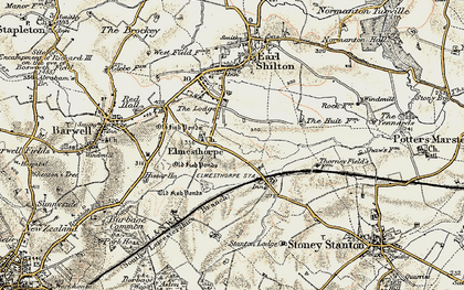 Old map of Aston Firs in 1901-1903