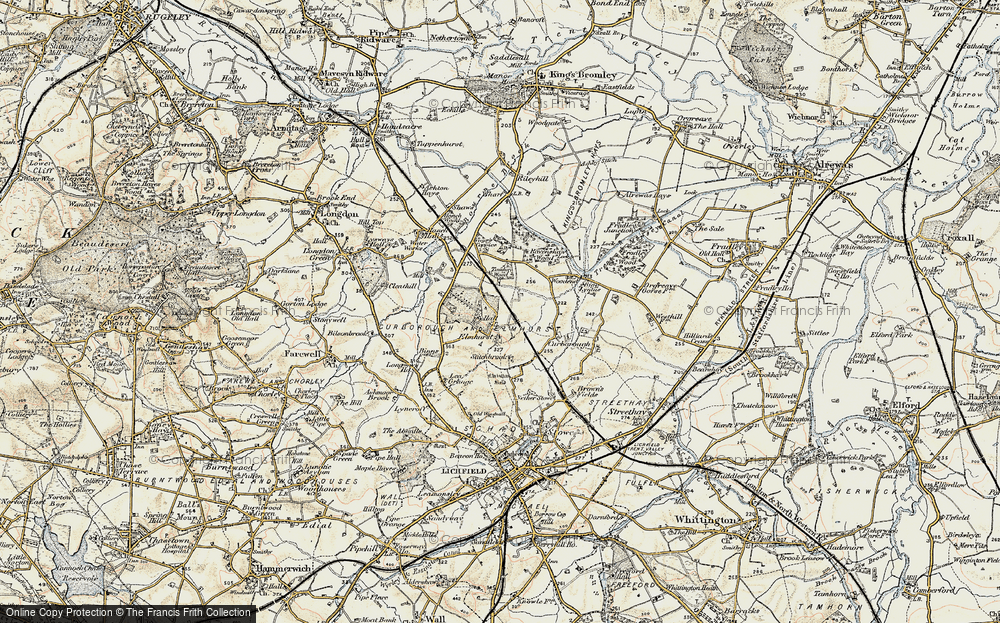 Old Map of Historic Map covering Hanch Resr in 1902