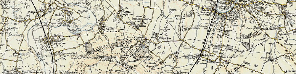 Old map of Elmley Castle in 1899-1901