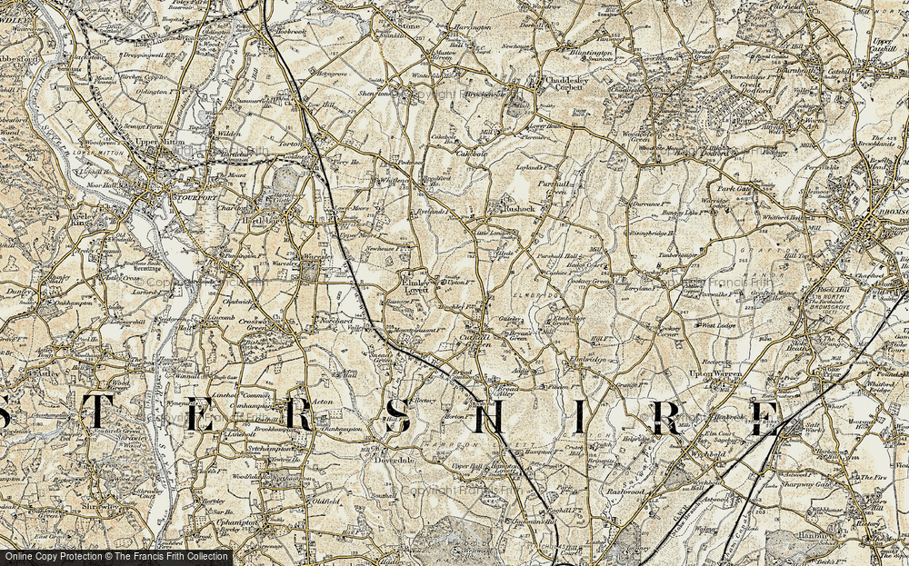 Old Map of Elmley Lovett, 1901-1902 in 1901-1902