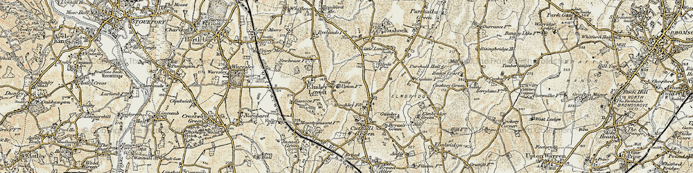 Old map of Elmley Lovett in 1901-1902
