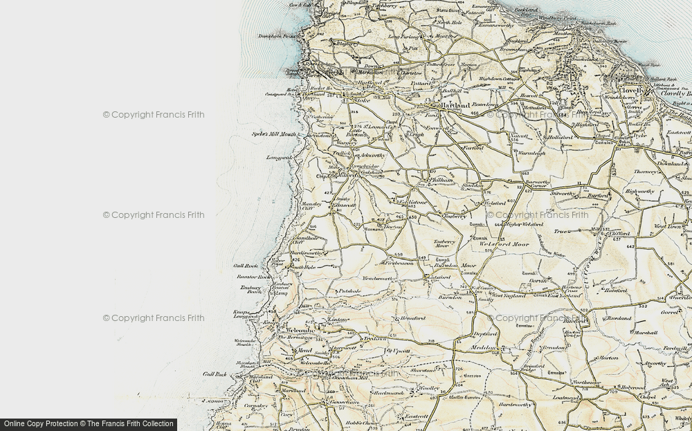 Old Map of Elmscott, 1900 in 1900