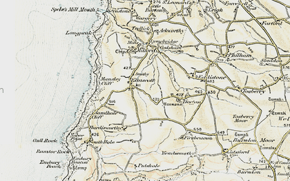 Old map of Elmscott in 1900