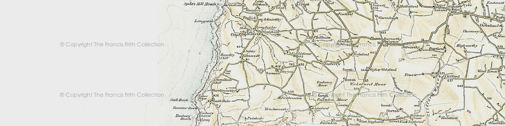 Old map of Elmscott in 1900