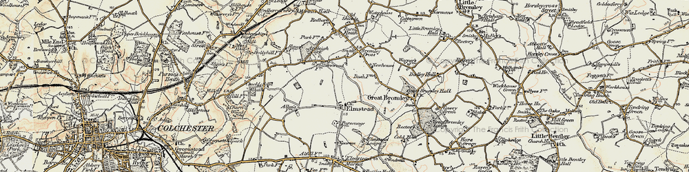 Old map of Elmstead in 1898-1899