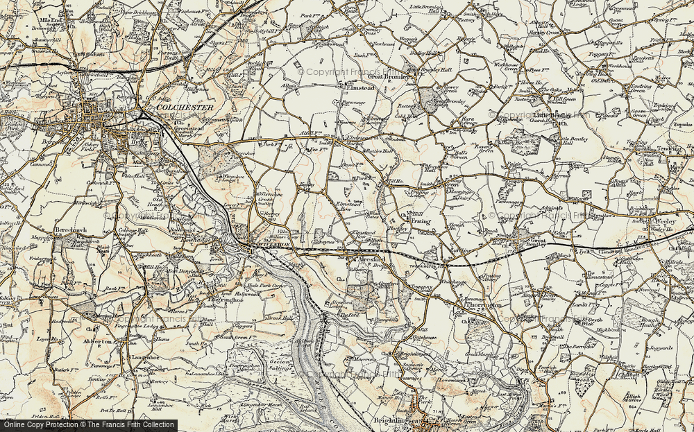 Old Map of Historic Map covering Blue Gates in 1898-1899