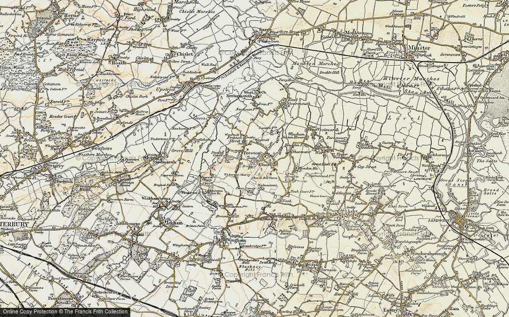 Old Map of Elmstone, 1898-1899 in 1898-1899
