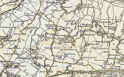 Old map of Elmstone in 1898-1899