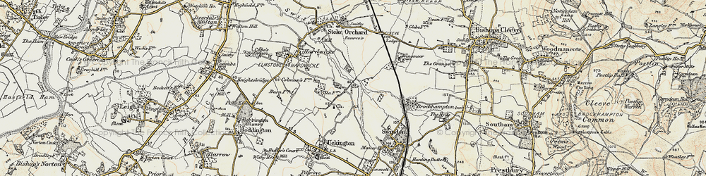 Old map of Elmstone Hardwicke in 1899-1900
