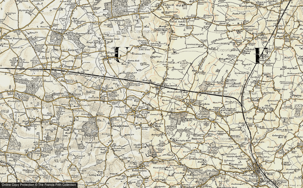 Old Map of Elmswell, 1899-1901 in 1899-1901