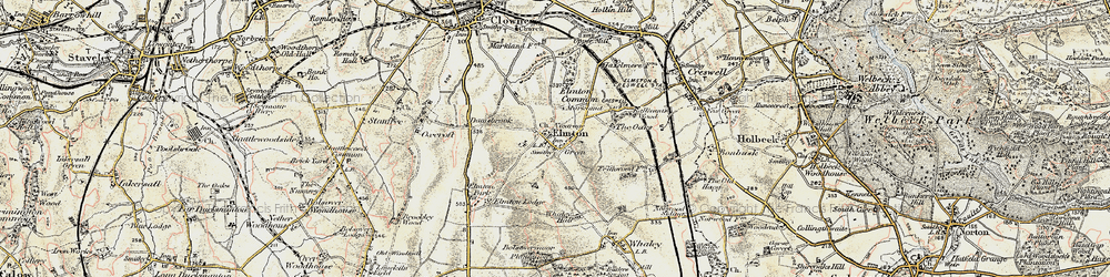 Old map of Whaley Hall in 1902-1903