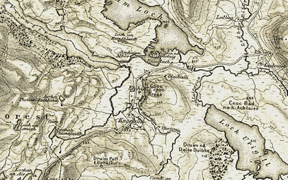 Old map of Abhainn Mòr in 1910-1912