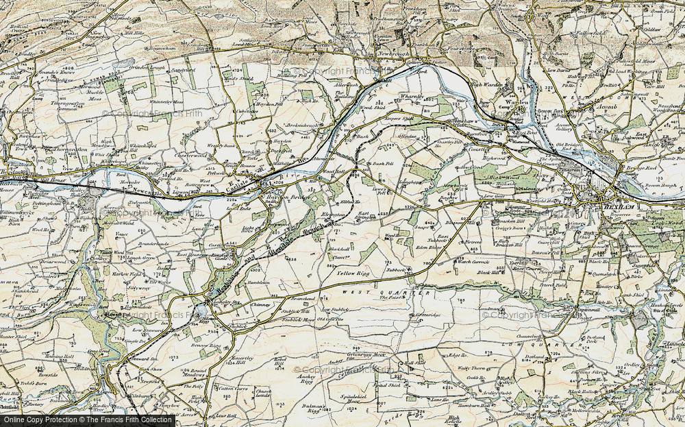 Old Map of Historic Map covering Hanging Stone in 1901-1904