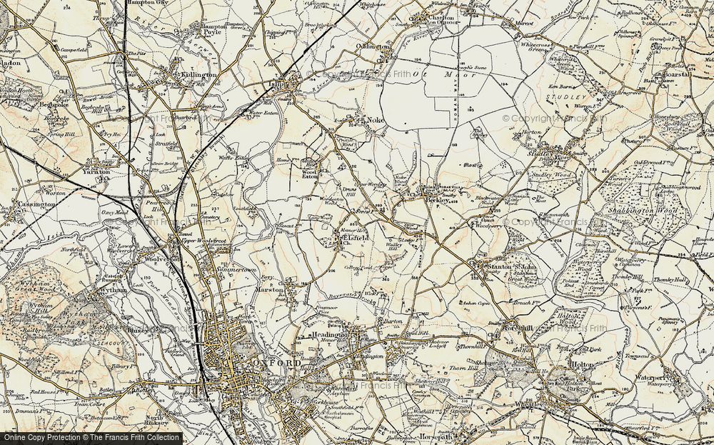 Old Map of Historic Map covering Wick Copse in 1898-1899
