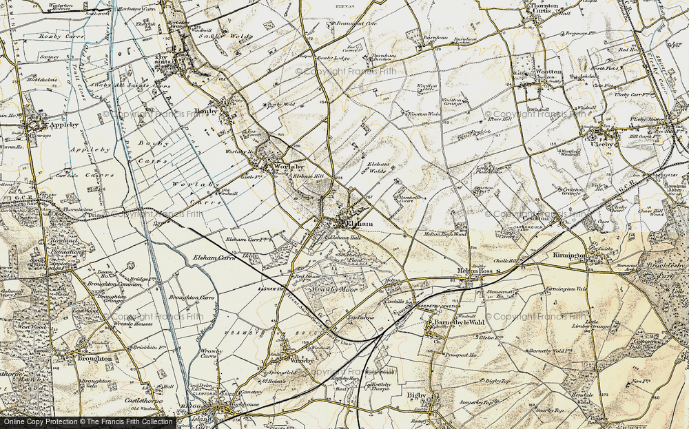 Old Map of Historic Map covering Wrawby Moor in 1903-1908