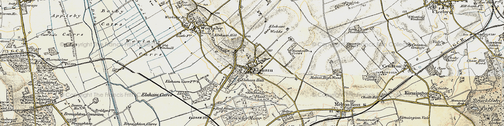 Old map of Elsham in 1903-1908