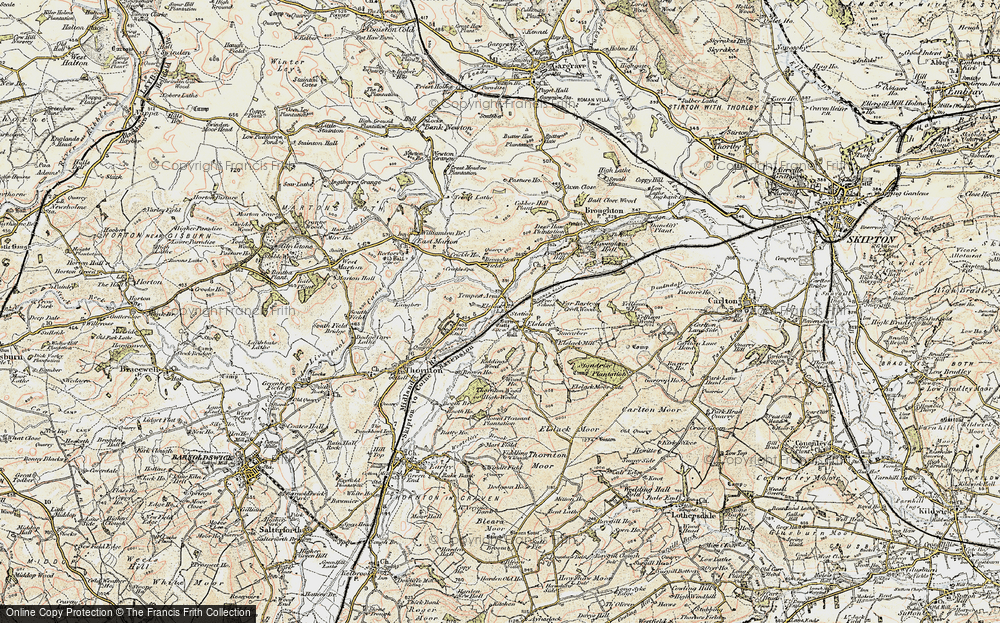 Old Map of Historic Map covering Burwen Cas in 1903-1904
