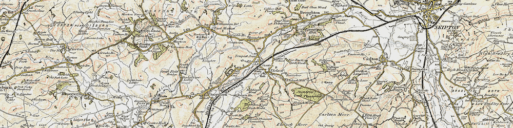 Old map of Elslack in 1903-1904