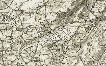 Old map of Biggarshiels Mains in 1904-1905