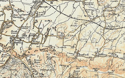 Old map of Elsted in 1897-1900