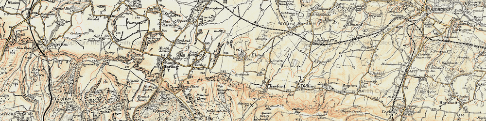 Old map of Elsted in 1897-1900