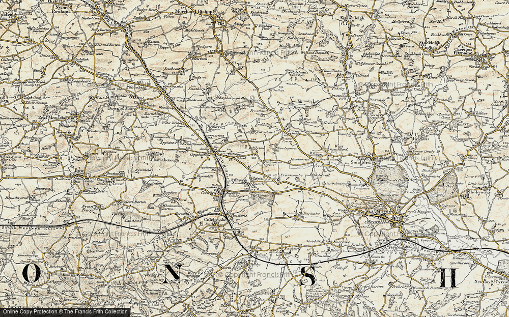 Old Map of Historic Map covering Brandirons Corner in 1899-1900
