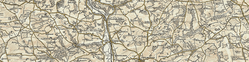 Old map of Elstone in 1899-1900