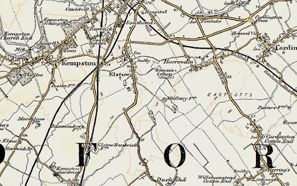 Old map of Elstow in 1898-1901