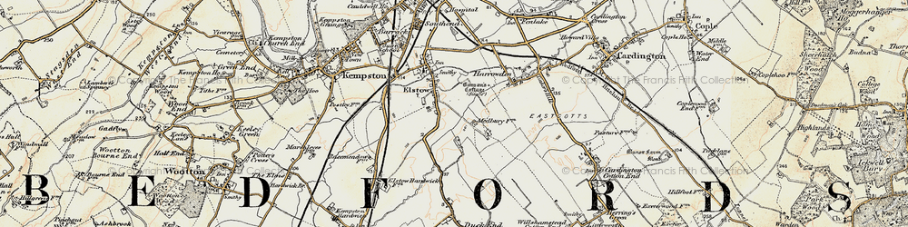 Old map of Elstow in 1898-1901