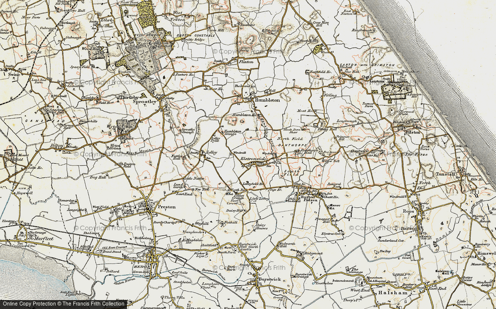 Old Map of Historic Map covering Lelleyfield Ho in 1903-1908