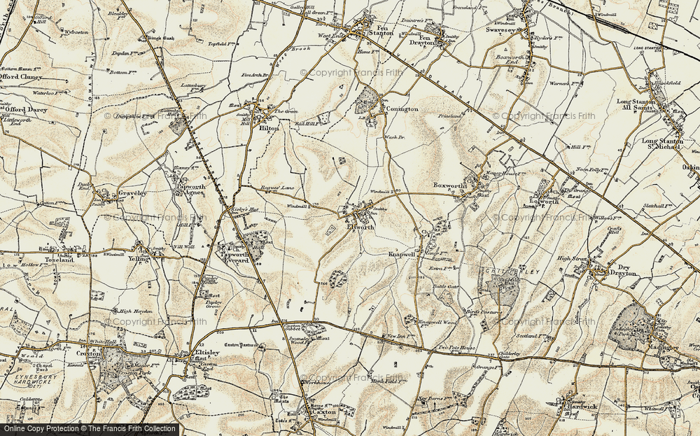 Old Map of Elsworth, 1899-1901 in 1899-1901