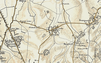 Old map of Elsworth in 1899-1901