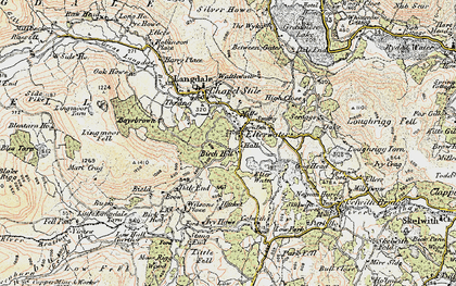 Old map of Elterwater in 1903-1904