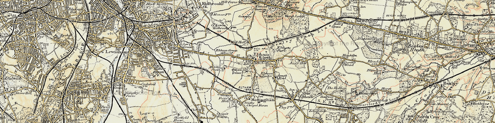 Old map of Eltham in 1897-1902