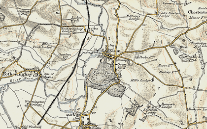 Old map of Elton in 1901-1902