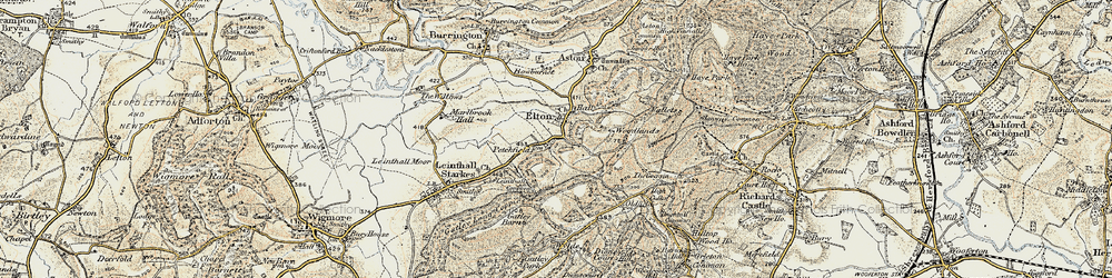 Old map of Bowburnet in 1901-1903