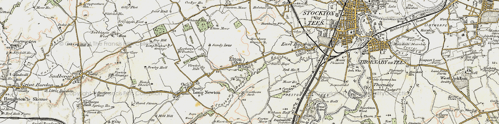 Old map of Elton in 1903-1904