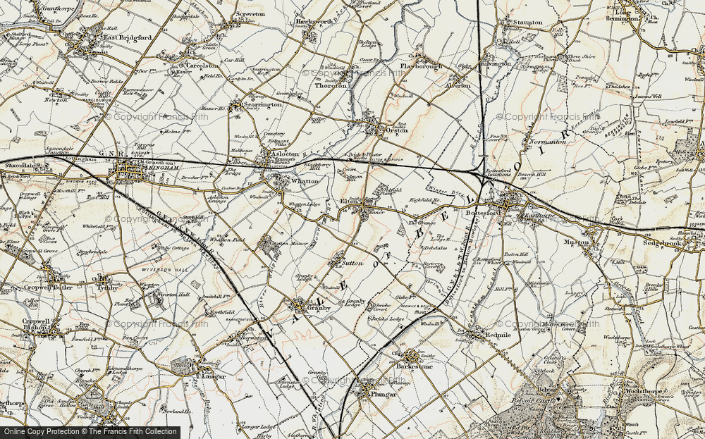 Old Map of Elton on the Hill, 1902-1903 in 1902-1903