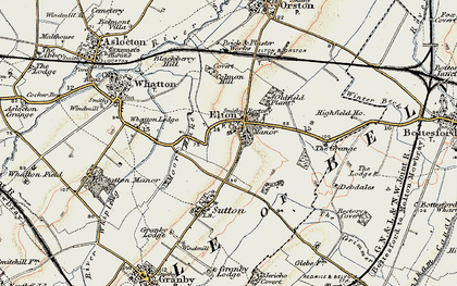 Old map of Elton on the Hill in 1902-1903