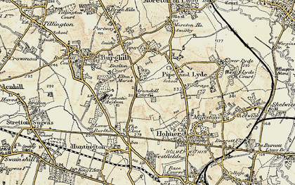 Old map of Elton's Marsh in 1900-1901