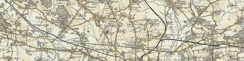 Old map of Elton's Marsh in 1900-1901