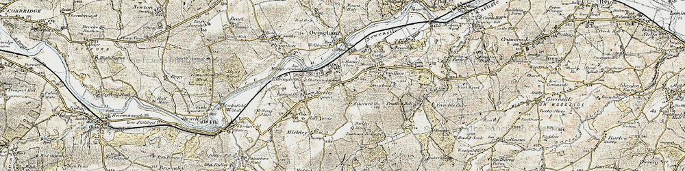 Old map of Eltringham in 1901-1904