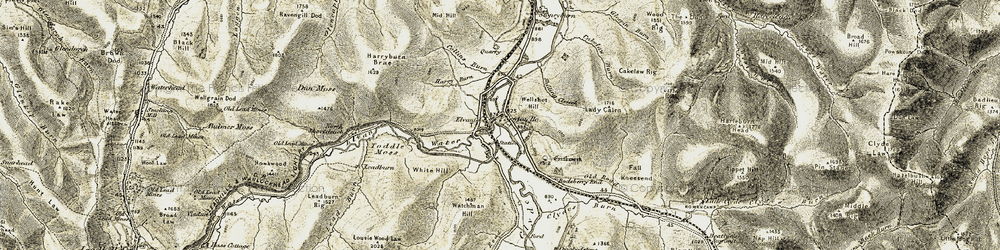 Old map of Elvanfoot in 1904-1905